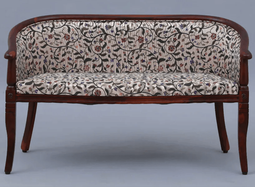 Sheesham Wood 2 Seater Sofa In Scratch Resistant Honey Oak Finish in Multicolor - Ouch Cart