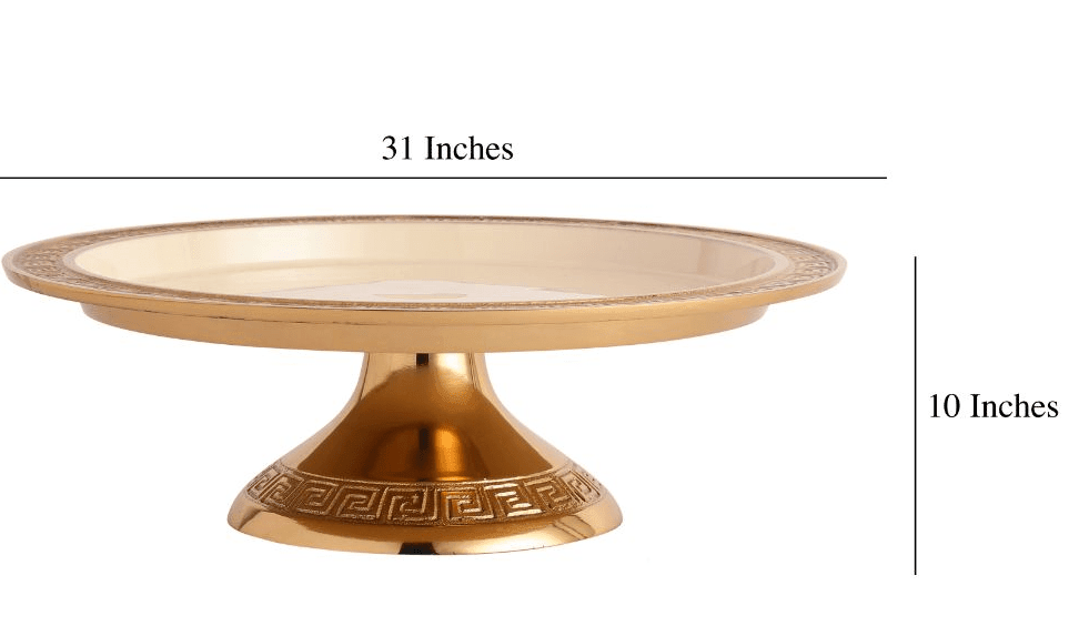 Versace Design Cake Stand in Ivory Enamle & Silver Finish - Ouch Cart