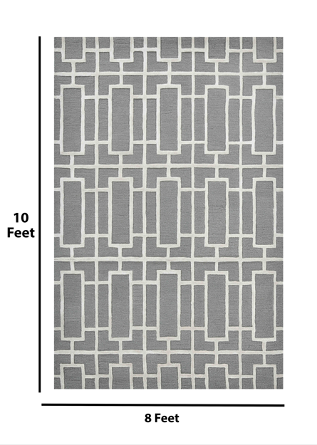 Saraswati Global Hamdmade Wool Rug, Modern Rug, 8x10 Feet Area Rug, Ideal for Bedroom, Living Room, and Dining Room, Kids Room, Office Rug, Anti-Skid & Anti Slip Backing Carpet.