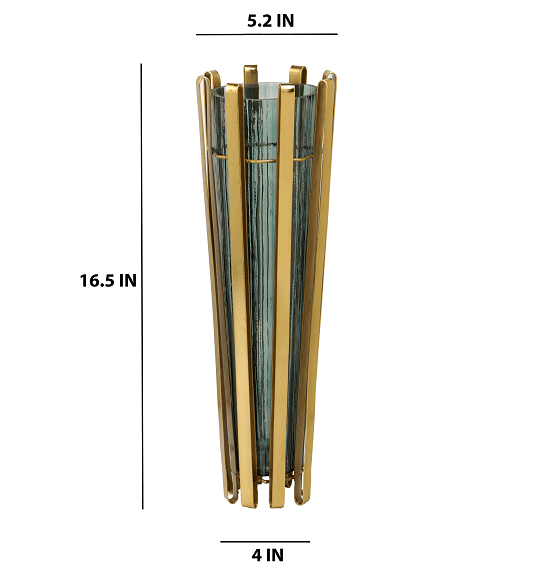 Allure Radiant Metal Hue Vase Green - Ouch Cart
