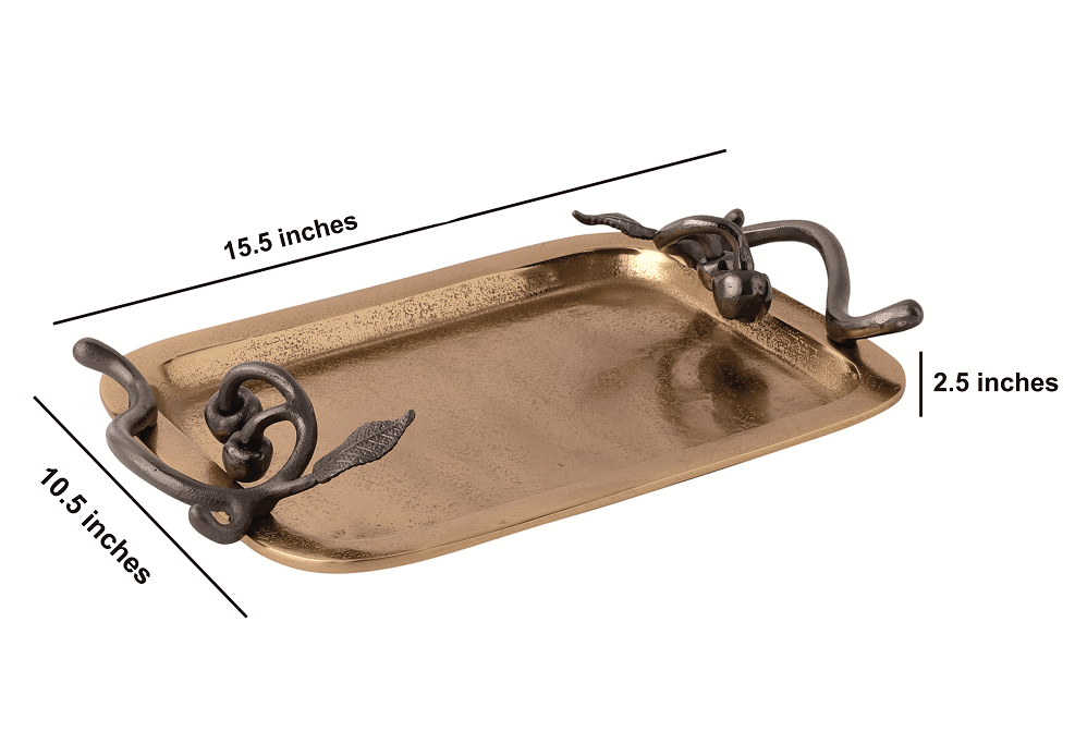 Cherry Vine Gold Décorative Platter - Ouch Cart