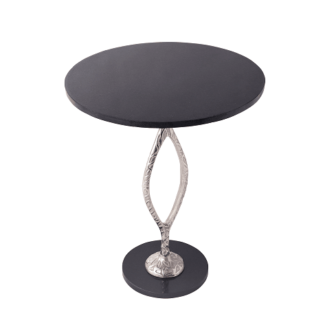 Round Black Marble Table - Ouch Cart