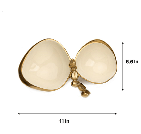 Stones Servingware Ivory enamle - Double Bowl Platter