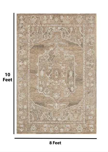 Saraswati Global Rug Luxury Handmade Area Rug - 8x10 Feet, Premium Wool, Anti-Skid & Anti Slip Cotton Backing Carpet , Ideal for Bedroom, Living Room, and Dining Room, Kids Room, Office.