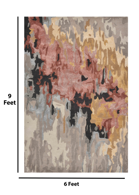 Saraswati Global Rug, Wool Area Rug, Vibrant And Luxurius Rug, 6x9 Feet, Anti Slip & Anti Skid Baking Carpet, Modern Rug, Ideal for Bedroom, Living Room, and Dining Room, Kids Room, Office Rug. Saraswati Global