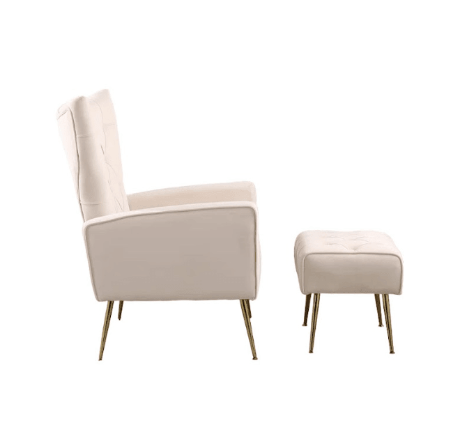 DANNEY ACCENT CHAIR WITH OTTOMAN - Ouch Cart