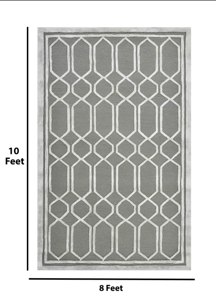 Saraswati Global Rug, Premium Wool Area Rug, 8x10 Feet, Luxury Rug, Ideal for Bedroom, Living Room, and Dining Room, Kids Room, Office Rug, Anti-Skid & Anti Slip Backing Carpet.