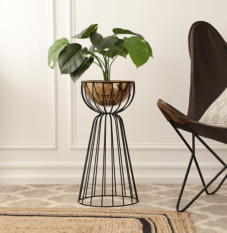 Twin Large Bloom Gold floor planters - Ouch Cart