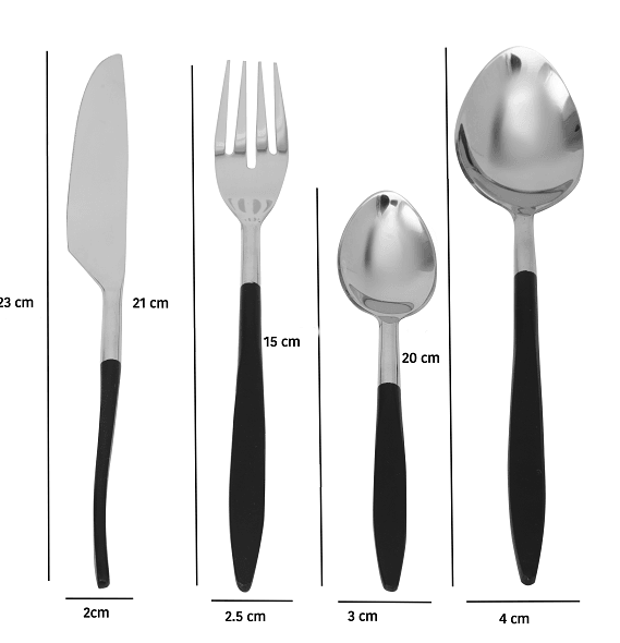 Midnight Opulence Black & Silver Cutlery Set - Ouch Cart