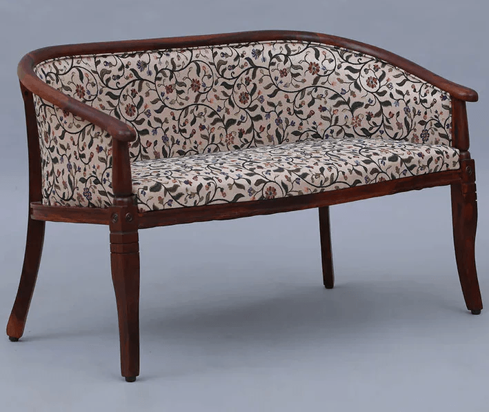 Sheesham Wood 2 Seater Sofa In Scratch Resistant Honey Oak Finish in Multicolor - Ouch Cart