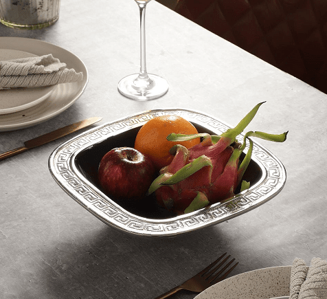 Versace Design Bowl in Blue Enamle & Silver Finish - Ouch Cart