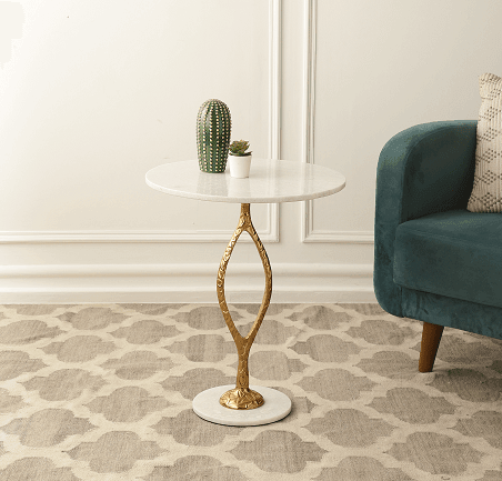 Round White Marble Table - Ouch Cart