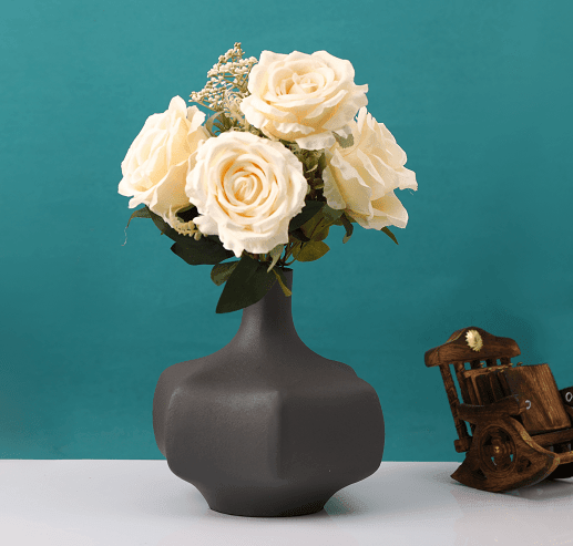 Verdant Metal grey texture Vase - Ouch Cart