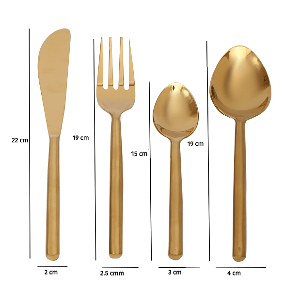 Radiant Reflections Gold Cutlery Set - Ouch Cart