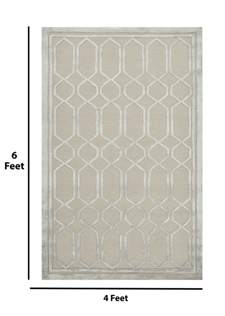 Saraswati Global Rug Handmade,Premium Wool, Area Rug, Elegant Designs, Anti-Skid & Anti Slip Backing Carpet , Ideal for Bedroom, Living Room, and Dining Room, Kids Room, Office Rug,(4x6)