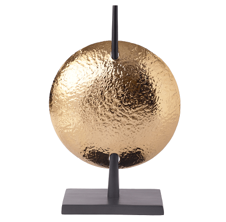 Luminous Disc Candle Holder in gold and Black Finish
