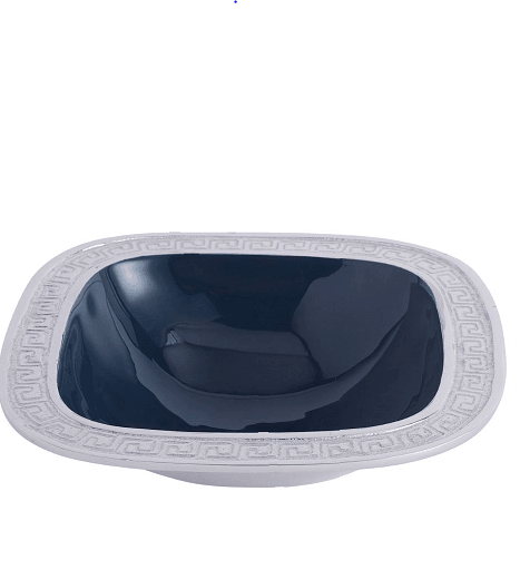 Versace Design Bowl in Blue Enamle & Silver Finish - Ouch Cart