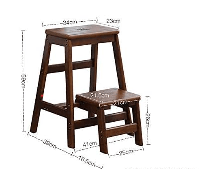 Folding Step Ladder Wooden Step Stool for Household & Office & Kitchen Lightweight Stepladders Portable Step Stool