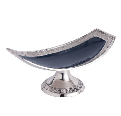 Versace Design Platter in Blue Enamle & Gold Finish - Ouch Cart