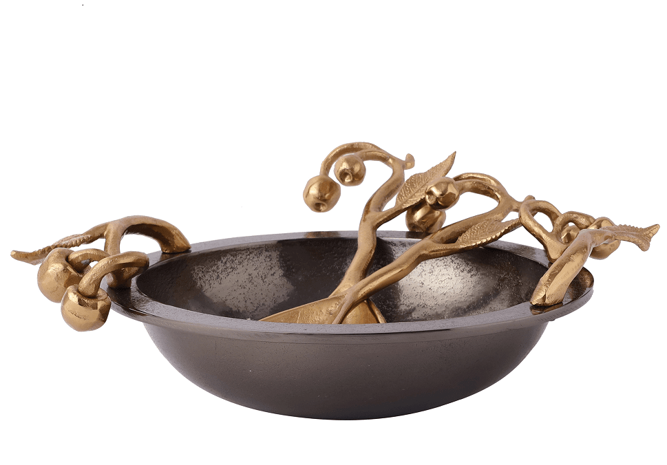 Cherry Vine Gold Décorative Bowl Set - Ouch Cart