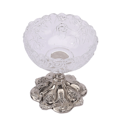 Flower Aristrocrat's Glass Bowl (Silver)