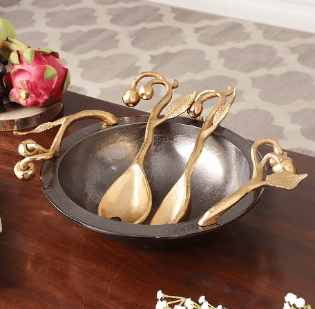 Cherry Vine Gold Dรฉcorative Bowl Set - Ouch Cart