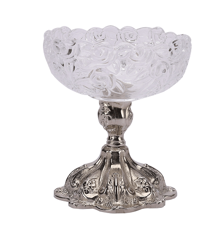 Flower Aristrocrat's Glass Bowl (Silver)