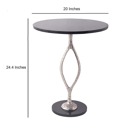 Round Black Marble Table - Ouch Cart