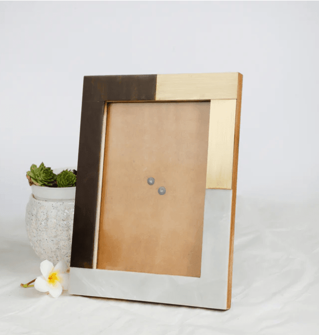 Stylish Photo Frames With Jewelry Box Combo In Brass , Marble and Wood By Fita - Ouch Cart