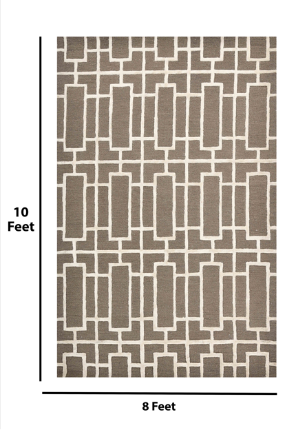 Saraswati Global Hamdmade Wool Rug, Modern Rug, 8x10 Feet Area Rug, Ideal for Bedroom, Living Room, and Dining Room, Kids Room, Office Rug, Anti-Skid & Anti Slip Backing Carpet.