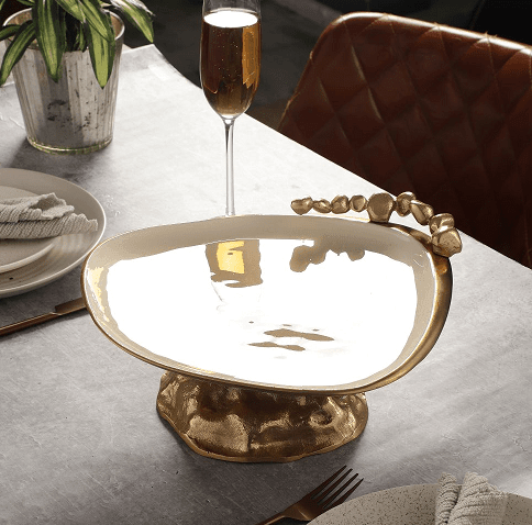 Stones Serving ware Jet Ivory enamle - Cake Stand - Ouch Cart