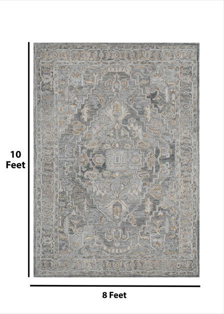 Saraswati Global Rug , Handmade Area Rug, 8x10 Feet, Wool & Viscose Rug, Luxurious Anti-Skid & Anti Slip Backing Carpet , Ideal for Bedroom, Living Room, and Dining Room, Kids Room, Office Rug.
