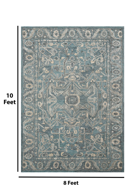 Saraswati Global Hamdmade Wool Rug, Modern Rug, 8x10 Feet Area Rug, Ideal for Bedroom, Living Room, and Dining Room, Kids Room, Office Rug, Anti-Skid & Anti Slip Backing Carpet.