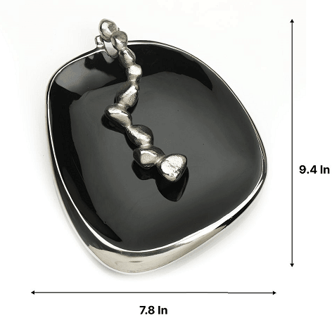 Stones Serving ware Jet Black enamle - Napkin Holder Silver - Ouch Cart