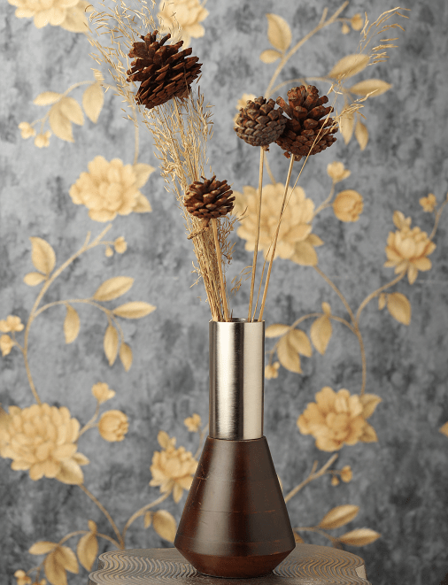 Deidra Dark Brown/Silver Table vase