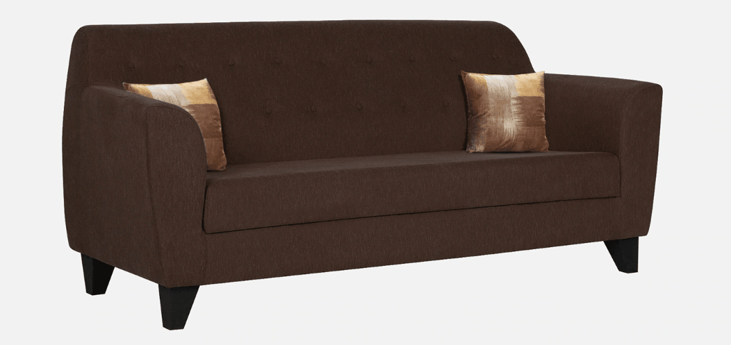 Fabric 3 Seater Sofa In Mahogany Colour - Ouch Cart