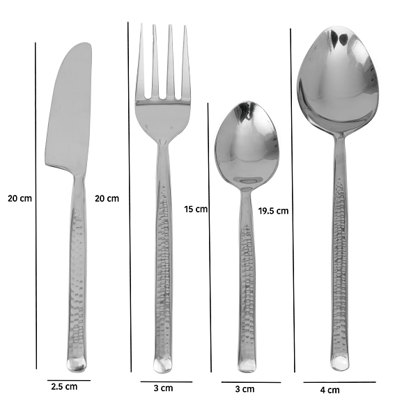 Artisan Dot Hammered Silver Cutlery Set - Ouch Cart