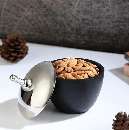 Shogi Knght Storage Box Large in Silver & Black - Ouch Cart