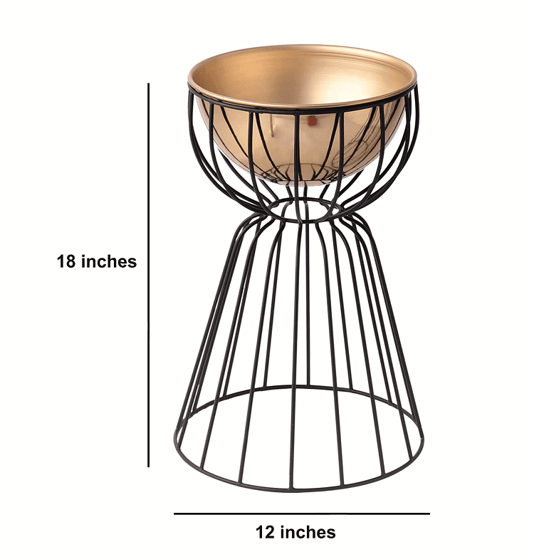 Twin Medium Bloom Gold floor planters - Ouch Cart