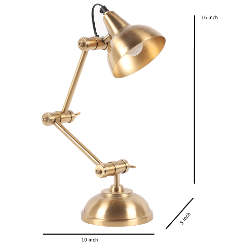 Shiny Gold Adjustable Iron Study Lamp