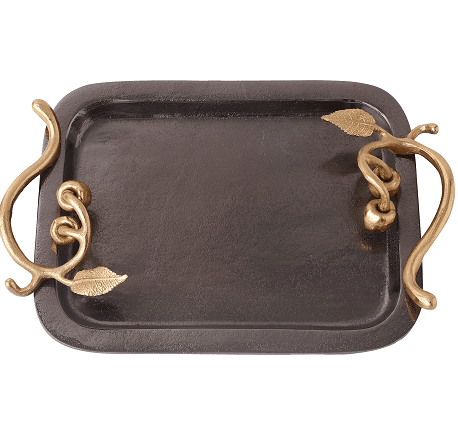 Cherry Vine Black Décorative Platter - Ouch Cart