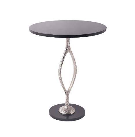 Round Black Marble Table - Ouch Cart