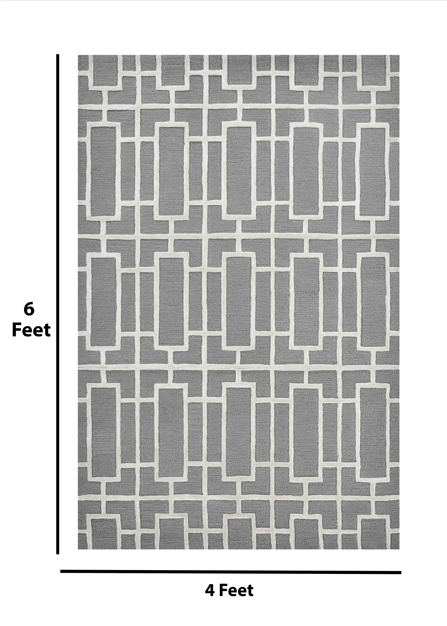 Saraswati Global Rug, Premium Wool Area Rug, 4x6 Feet, Luxury Rug, Ideal for Bedroom, Living Room, and Dining Room, Kids Room, Office Rug, Anti-Skid & Anti Slip Backing Carpet.