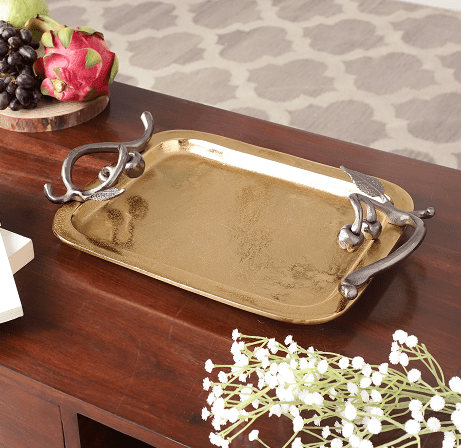 Cherry Vine Gold Décorative Platter - Ouch Cart
