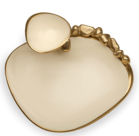 Stones Serving war Ivory enamle - Chip & Dip Platter - Ouch Cart
