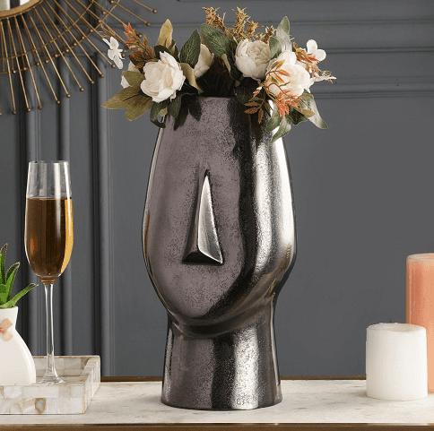 Flat Face Vase Black - Ouch Cart