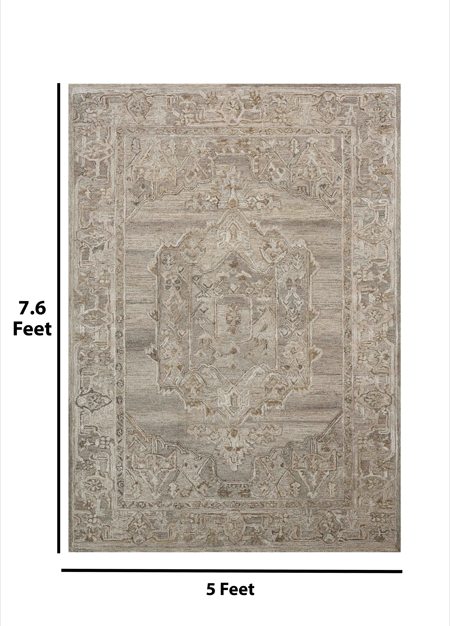 Saraswati Global Rug , Hand-Tufted Area Rug, 5x7.6 Feet, Wool & Viscose Rug, Luxurious Anti-Skid & Anti Slip Backing Carpet , Ideal for Bedroom, Living Room, and Dining Room, Kids Room, Office Rug.