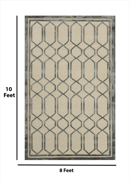 Saraswati Global Rug Handmade,Premium Wool, Area Rug, 8x10 Feet, Elegant Designs, Anti-Skid & Anti Slip Backing Carpet , Ideal for Bedroom, Living Room, and Dining Room, Kids Room, Office Rug.