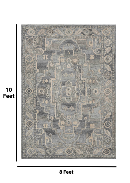 Saraswati Global Rug , Hand Tufted Area Rug, 8x10 Feet, Wool & Viscose Rug, Luxurious Anti-Skid & Anti Slip Backing Carpet , Ideal for Bedroom, Living Room, and Dining Room, Kids Room, Office Rug.
