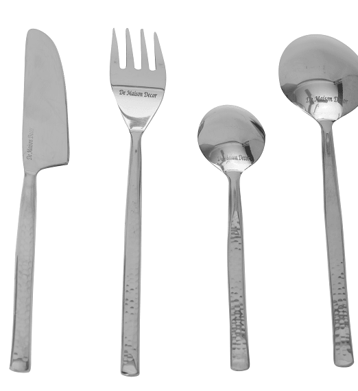 Artisan Dot Hammered Silver Cutlery Set - Ouch Cart